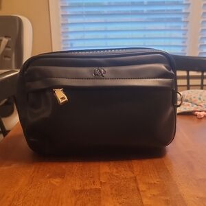 Black Leather Womens Diaper Bag